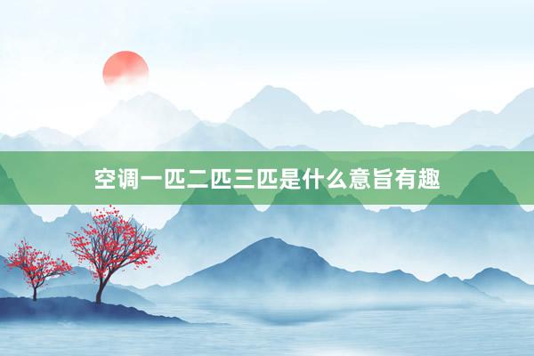 空调一匹二匹三匹是什么意旨有趣